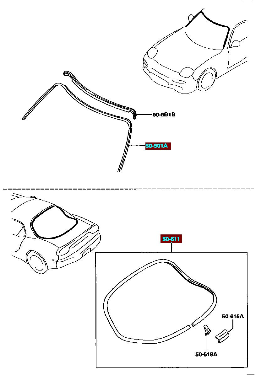 Rx-7 FD3S Front and Rear Molding (FD01-50-6AXC, FD01-50-6G0B)